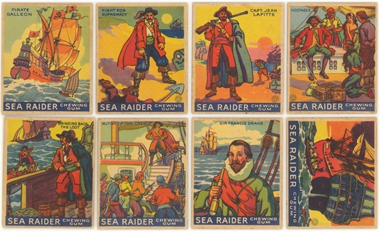 1933 R124 World Wide Gum "Sea Raiders" Boston "Low Numbers" Partial Set (17/24) 